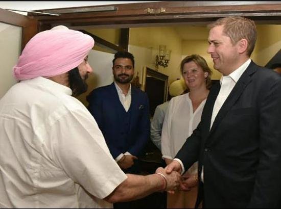 ਐਂਡਰਿਊ ਸ਼ੀਰ ਪੰਜਾਬ ਦੇ ਮੁੱਖ ਮੰਤਰੀ ਕੈਪਟਨ ਅਮਰਿੰਦਰ ਸਿੰਘ ਨੂੰ ਮਿਲੇ