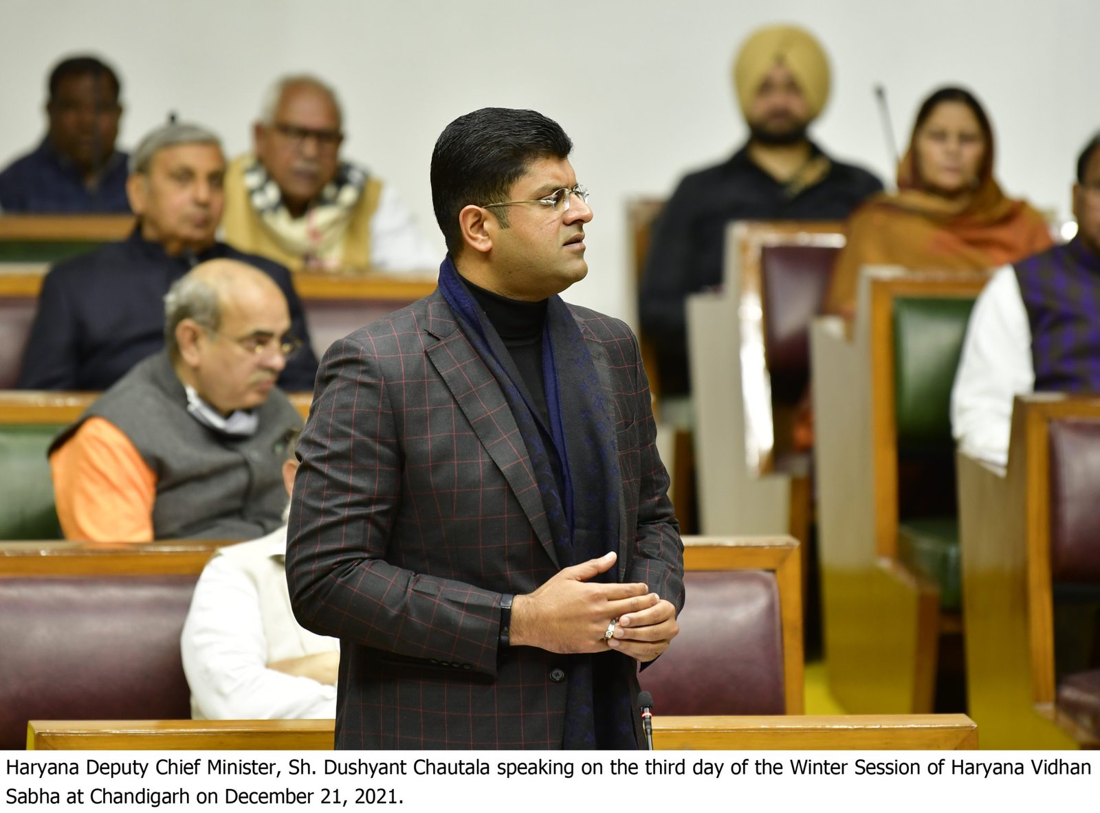 हरियाणा विधानसभा के शीतकालीन सत्र में ध्यानाकर्षण प्रस्ताव पर जवाब देते हुए जे.पी. दलाल