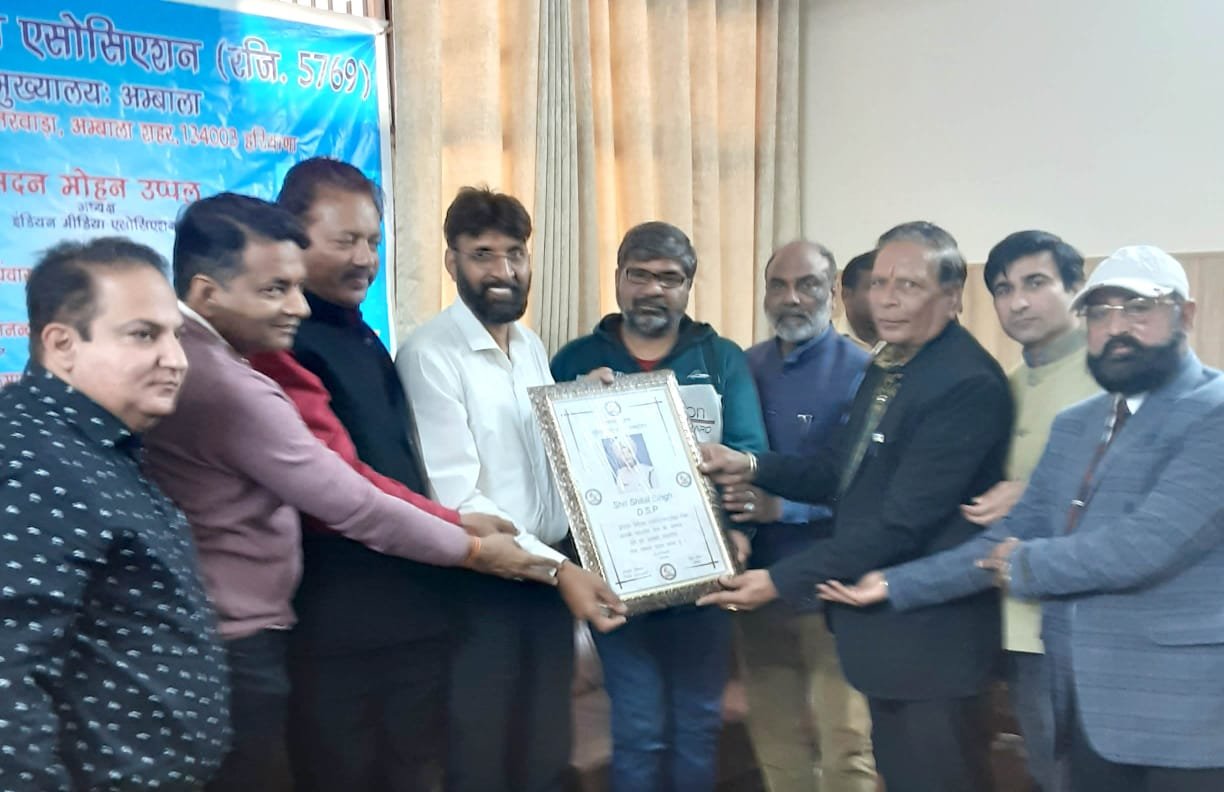 इंडियन मीडिया एसोसिएशन ने डीएसपी शीतल सिंह, डॉ. सुनील सादिक व एएसआई रविन्द्र सैनी को किया सम्मानित.