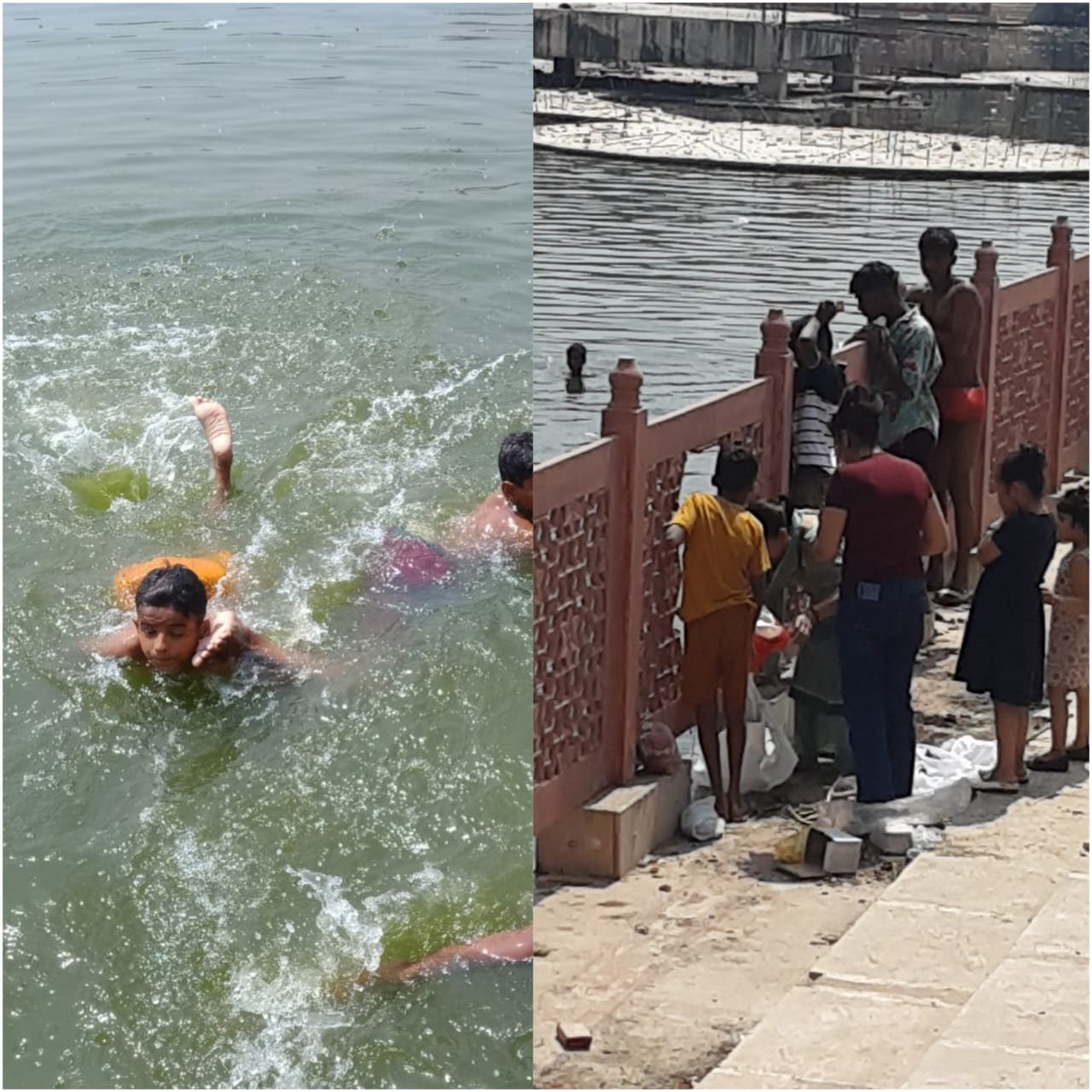 आस्था पर भारी चन्द सिक्कों का लालच, जान जोखिम में डालकर तालाब में कूदते हैं छोटे-छोटे बच्चे खेतरी डाल कर किया जा रहा है नौरंगराय सरोवर को गंदा