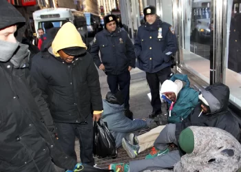 Homeless people in New York surpasses record-high 100,000 mark.
