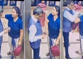 On camera, retired IAS officer slaps woman as they fight over pet dog in a lift in Noida