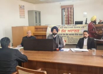 The National Lok Adalat was organized throughout the State of Punjab
