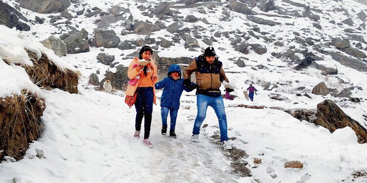Snowfall in high hills of Himachal Pradesh
