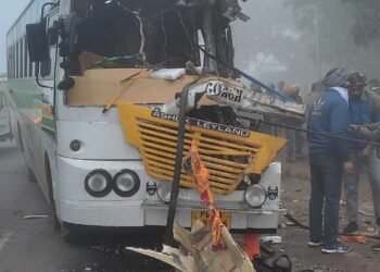 Tarn Taran: One dead, 10 injured as private bus rams into stationary trolley on road