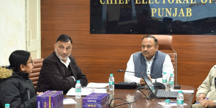 CEO Punjab holds a meeting with political parties to handover the CDs of final publication of electoral (without photos)