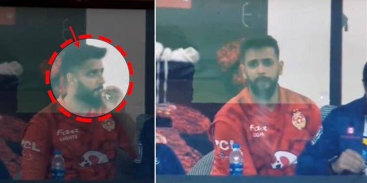 During the final match of the Pakistan Super League, Imad Wasim was found smoking in the dressing room.