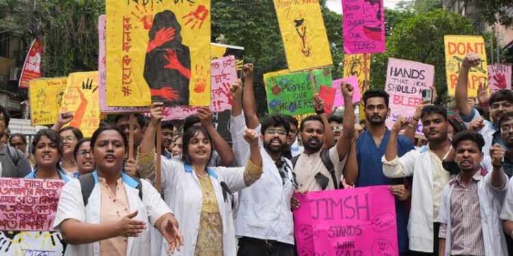Junior doctors in Kolkata maintain their strike in response to the rape-murder of a medic.