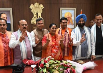 Celebrations commence as Rekha assumes leadership.