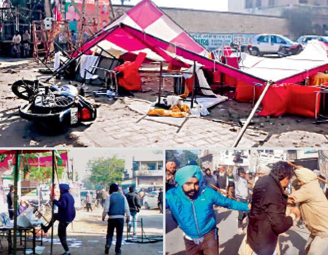 महिंदरा कॉलेज में हुड़दंगियों ने बूथ तक नहीं छोड़ा, तलवारें लहरा कर किया पोलिंग बूथों पर कब्जा