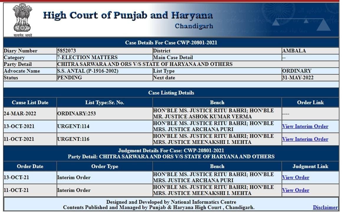 हरियाणा डेमोक्रेटिक फ्रंट पार्टी ने फर्जी वोटों के खिलाफ हाईकोर्ट में लगाई गुहार