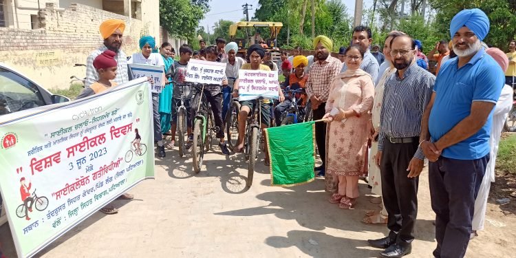 स्वास्थ्य एवं कल्याण केंद्र गांव लांग में मनाया गया विश्व साइकिल दिवस