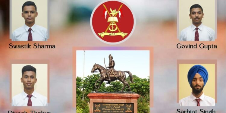 महाराजा रणजीत सिंह प्रैपरेट्री इंस्टीट्यूट के चार और कैडेट बने फ़ौज के कमिश्न्ड अफ़सर; कुल संख्या 145 तक पहुँची  
