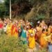 कुडरा मंदिर पर भागवत कथा की भव्य कलश यात्र