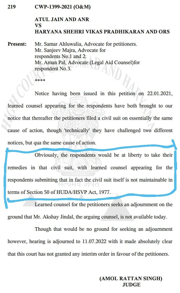अतुल जैन ने हाई कोर्ट और अम्बाला कोर्ट को धोखा देकर लिया स्टे आर्डर
