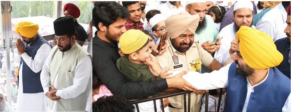 मुख्यमंत्री ने ईद-उल-फितर पर मालेरकोटला की ईदगाह में नमाज़ अदा करने मौके पर की शिरकत, राज्य के लोगों को दी बधाईयां