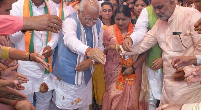 ਹਰਿਆਣਾ ਦੇ CM ਨੇ ਭਾਜਪਾ ਦਫ਼ਤਰ ਦਾ ਉਦਘਾਟਨ ਕੀਤਾ