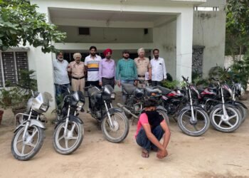 ਸੱਤ ਚੋਰੀ ਦੇ ਮੋਟਰਸਾਈਕਲਾਂ ਸਮੇਤ ਇੱਕ ਕਾਬੂ