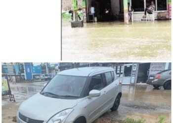 ਤੇਜ਼ ਬਾਰਿਸ਼ ਦੇ ਪਹਿਲੇ ਦਿਨ ਹੀ ਮਾਛੀਵਾੜਾ ਦੀ ਦਾਣਾ ਮੰਡੀ ਬਣੀ ਸੁਖ਼ਨਾ ਝੀਲ, ਆੜਤੀਆਂ ਦੀਆਂ ਦੁਕਾਨਾਂ ਵਿੱਚ ਵੜਿਆ ਪਾਣੀ