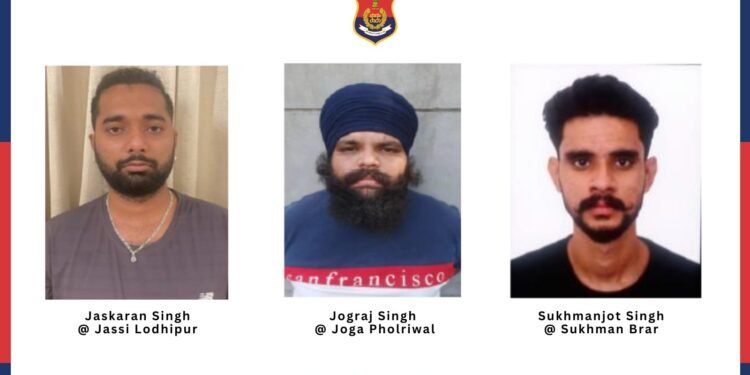 ਪੰਜਾਬ ਪੁਲਿਸ ਦੀ ਏ.ਜੀ.ਟੀ.ਐਫ. ਨੇ ਕੇਂਦਰੀ ਏਜੰਸੀਆਂ ਨਾਲ ਮਿਲ ਕੇ ਗੈਂਗਸਟਰ ਸੋਨੂੰ ਖੱਤਰੀ ਦੇ ਤਿੰਨ ਸ਼ੂਟਰਾਂ ਨੂੰ ਕੀਤਾ ਗ੍ਰਿਫਤਾਰ; 3 ਪਿਸਤੌਲ ਬਰਾਮਦ