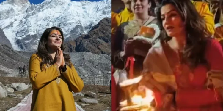 ਕੇਦਾਰਨਾਥ ਤੋਂ ਬਾਅਦ ਰਿਸ਼ੀਕੇਸ਼ ਪਹੁੰਚੀ ਰਵੀਨਾ ਟੰਡਨ, ਬੇਟੀ ਰਾਸ਼ਾ ਤੇ ਪੁਜਾਰੀਆਂ ਨਾਲ ਕੀਤੀ ਗੰਗਾ ਆਰਤੀ