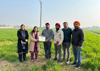 ਡਿਪਟੀ ਕਮਿਸ਼ਨਰ ਵੱਲੋਂ ਪਰਾਲੀ ਬਿਨ੍ਹਾਂ ਸਾੜੇ ਤੇ ਸਰਫੇਸ ਸੀਡਰ ਨਾਲ ਕਣਕ ਦੀ ਬਿਜਾਈ ਵਾਲੇ ਖੇਤ ਦਾ ਦੌਰਾ